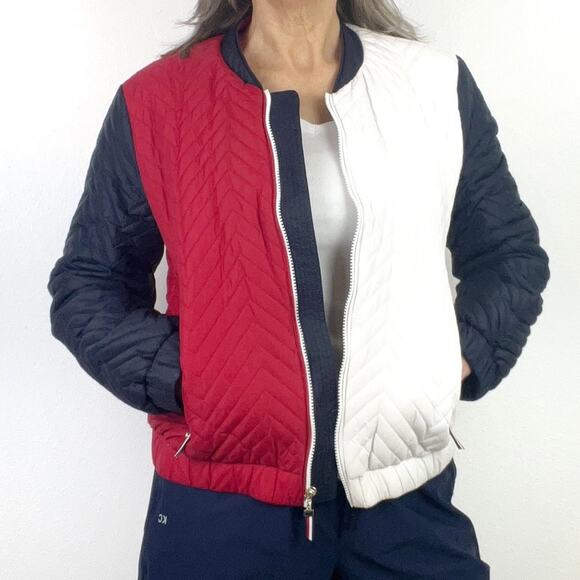 Tommy Hilfiger Jacket Coat Quilted Color Block Stadium Streetwear Unisex Retro - Picture 5 of 8